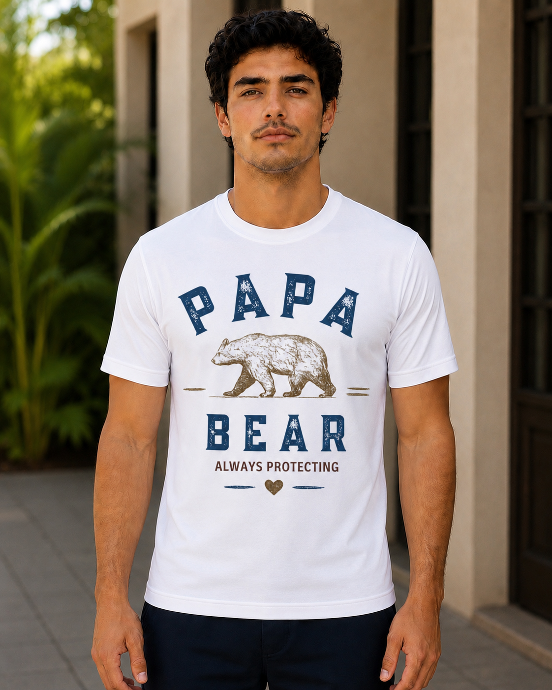 Papa Bear – Always Protecting Vintage Father’s Day Graphic T-Shirt | Lulu Cari
