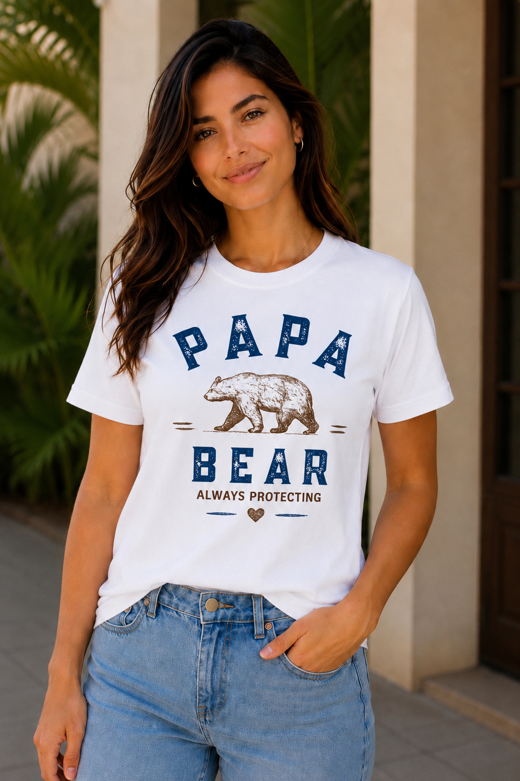 Papa Bear – Always Protecting Vintage Father’s Day Graphic T-Shirt | Lulu Cari